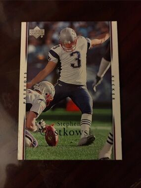 Upper Deck Stephen Gostkowski New England Patriots Football Card - White/Blue